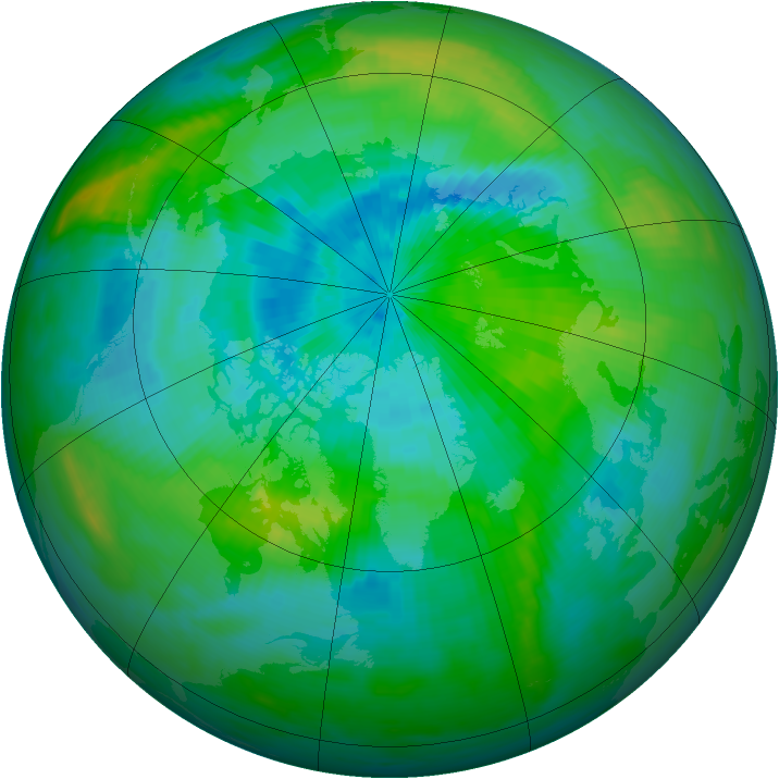 Arctic ozone map for 14 September 1982